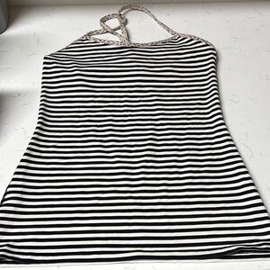 Lululemon black and White Striped Tank Top
